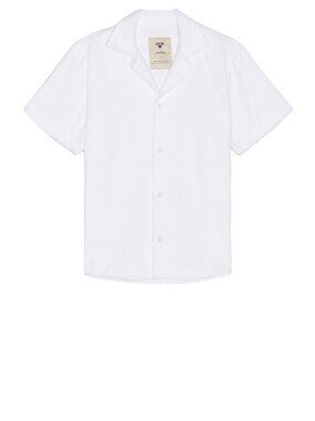 OAS Terry Shirt Mens Medium Short Sleeve Button Towel Beach Resort